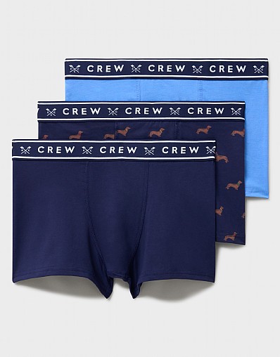 3-Pack Cotton Boxer Briefs in Deep Blue