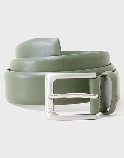Classic Leather Belt in Olive Green