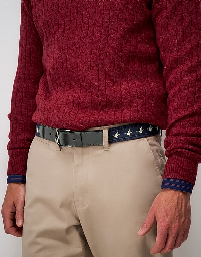 Duck Motif Belt in Navy