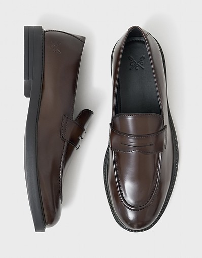 Penny Leather Loafers in Chocolate Brown