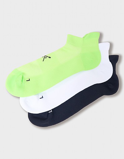 3 Pack Logo Trainer Socks in Lime Green