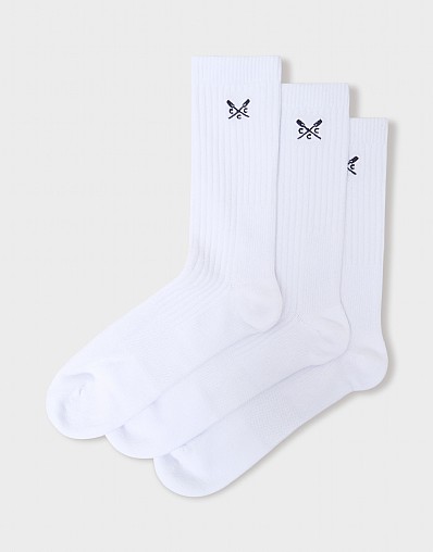3 Pack Logo Sports Socks in White