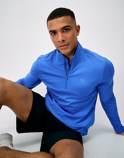 Technical Half-Zip Jacket in Bright Blue