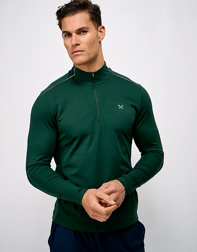 Technical Half-Zip Jacket in Forest Green