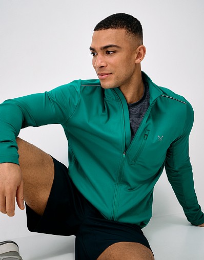 Technical Zip-Through Jacket in Teal Green