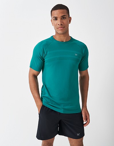 Relaxed Space Dye Seam Free Sports Tee in Teal