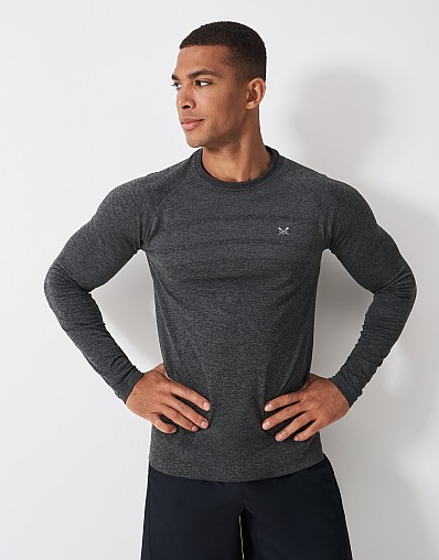 Long Sleeve Seam Free Tee in Grey