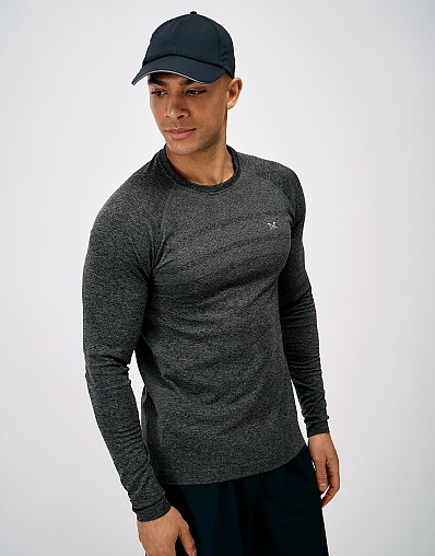 Long Sleeve Seam Free Tee in Grey