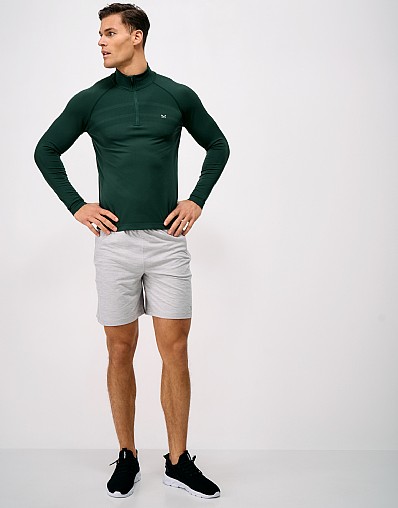 Seam Free Half Zip in Pine Green