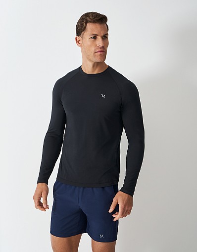 Active Comfort Crew Neck Top in Black