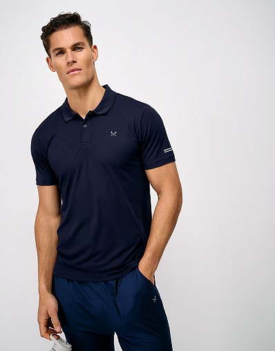 Sport Pique Polo Shirt in Navy