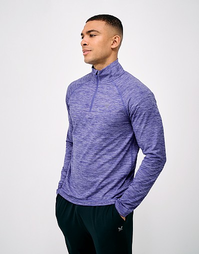Active Comfort Studio Quarter Zip in Blue Marl