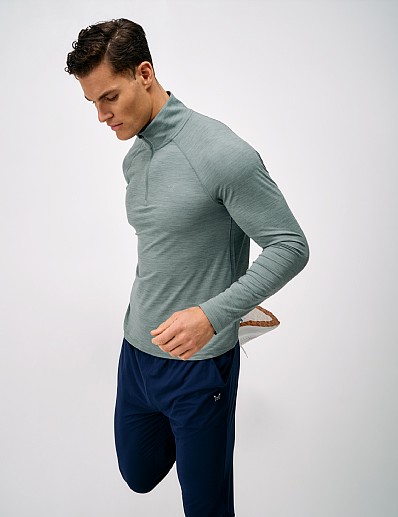 Active Comfort Studio Quarter Zip in Sage Green Marl