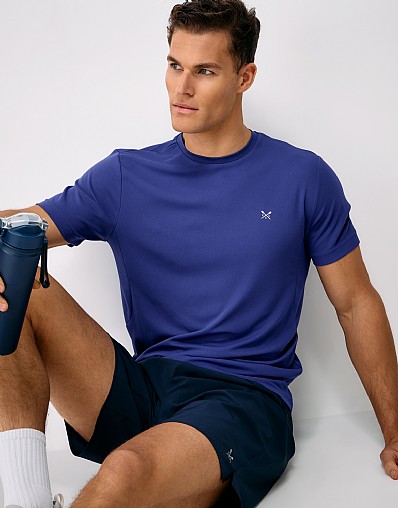 Active Short Sleeve Pique T-Shirt in Blue