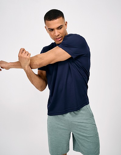 Active Short Sleeve Pique T-Shirt in Navy