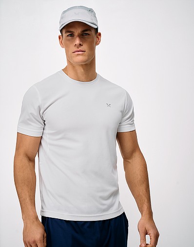 Active Short Sleeve Pique T-Shirt in White