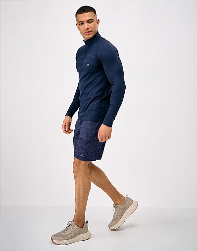 Active Comfort Studio Panelled Shorts in Navy Marl