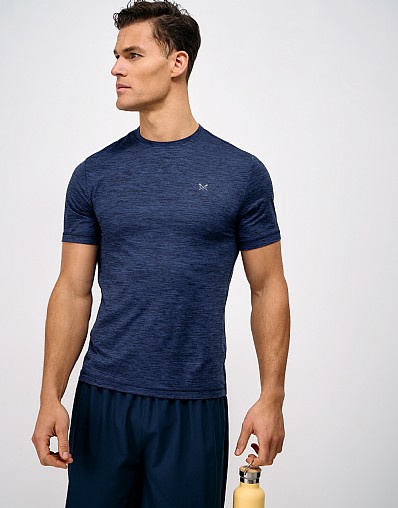 Active Comfort Short Sleeve Crew Tee in Navy Marl