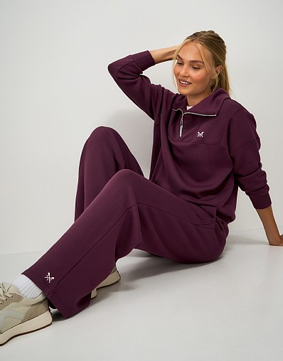 SuperLuxe Joggers in Wine Red