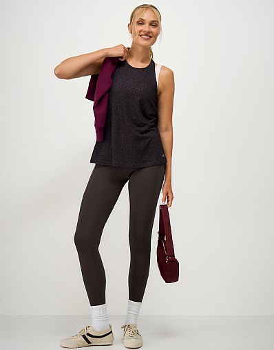Fleece Back Reflective Leggings in Brown