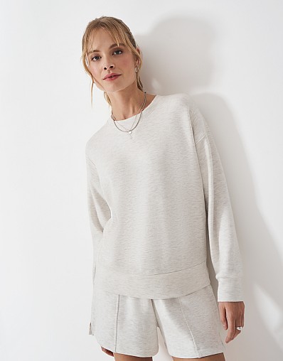 SuperLuxe Cool Down Sweatshirt in Oatmeal