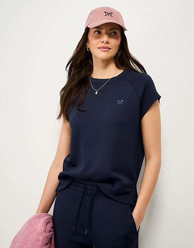 SuperLuxe Cooldown Tee in Navy