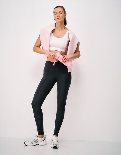 High Waisted Full Length Pocket Leggings in Black