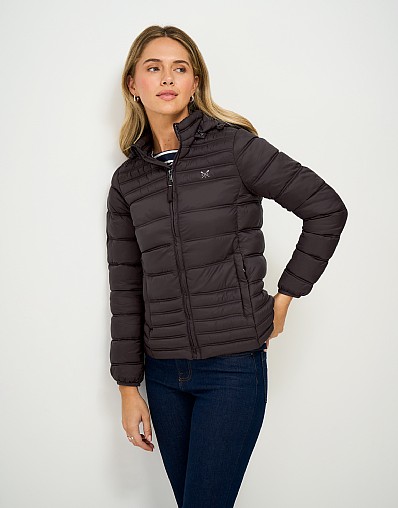 Lightweight Padded Showerproof Jacket in Brown