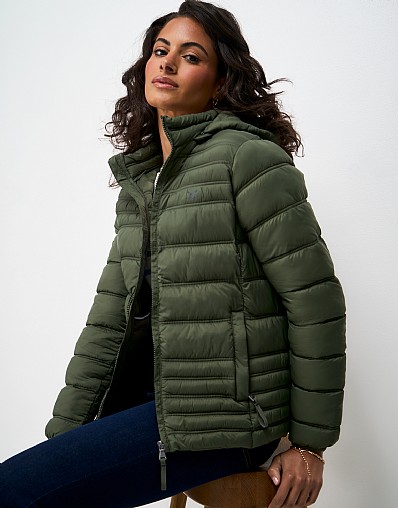 Lightweight Padded Showerproof Jacket in Green