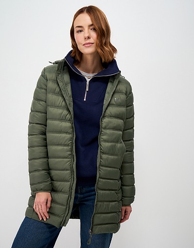 Lightweight Padded Coat in Khaki Green