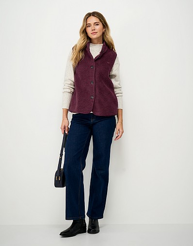 Borg Fleece Gilet in Red