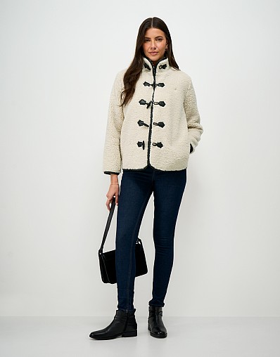 Borg Funnel Neck Jacket in Oatmeal