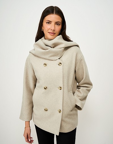Scarf Coat in Oatmeal