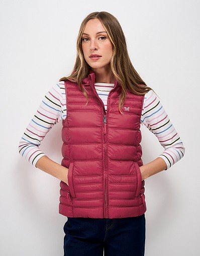 Lightweight Padded Showerproof Gilet in Cherry Red
