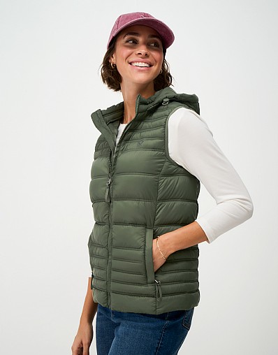 Lightweight Padded Showerproof Gilet in Green