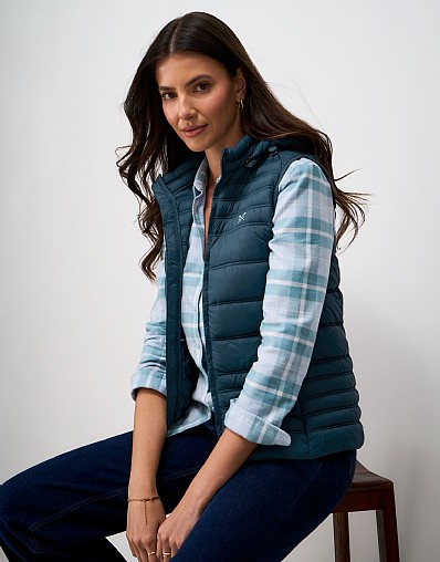 Lightweight Padded Showerproof Gilet in Sea Blue