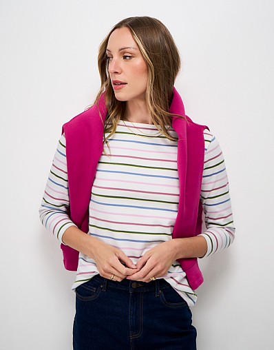 Ultimate Breton in White, Pink & Olive Stripes