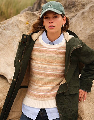 Mara Fair Isle Vest in Neutral Mix