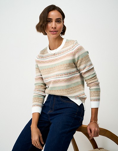 Fair Isle Jumper in Neutral Mix