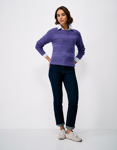 Tali Textured Stitch Jumper in Blue