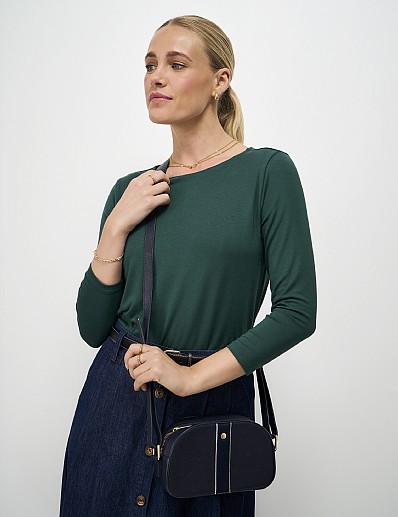 Jemma Soft Modal Boat Neck Top in Teal