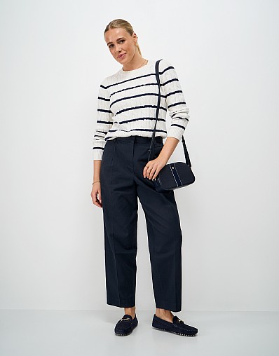 Straight Leg Chino Trousers in Navy