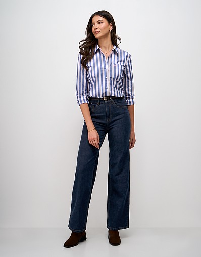 High-Rise Wide-Leg Jeans in Dark Wash