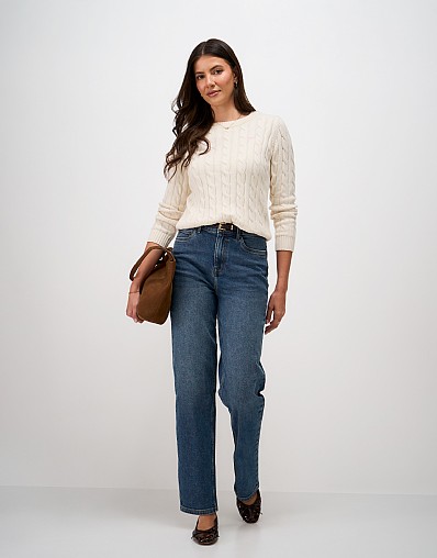 Relaxed High-Rise Jeans in Mid-Wash