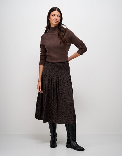 Verity Midi Skirt in Leopard Print