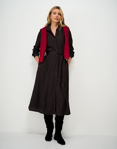 Long Sleeve Sienna Shirt Dress in Leopard Print