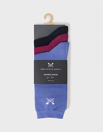 3 Pack Bamboo Socks in Multi Stripe