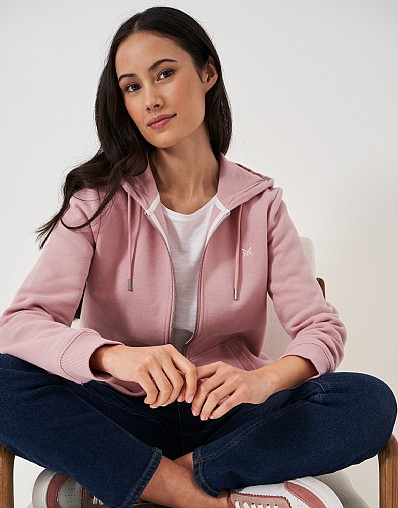 Pink Heritage Zip Through Hoodie