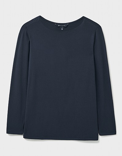 Women's Navy Boat Neck Long Sleeve Top - Jemma from Crew Clothing