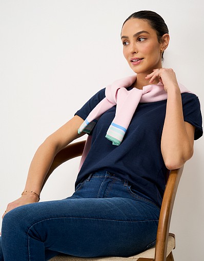 Perfect Crew Slub T-Shirt in Navy